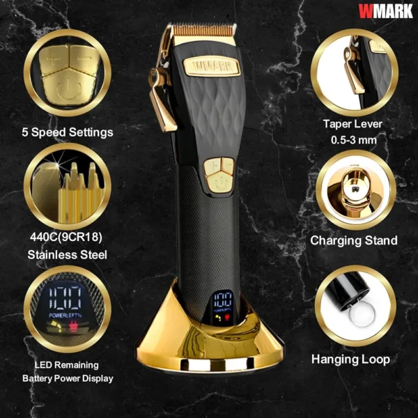 Wmark Cordless LCD Display Hair Clipper - Image 4