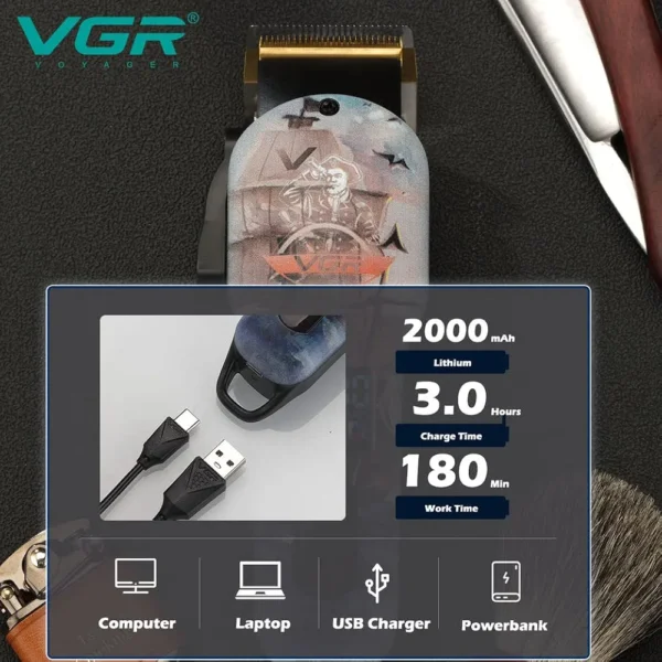 VGR V-689 Professional Hair Clipper/Hair Trimmer - Image 4