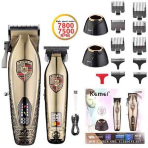 Kemei KM 2365 Electric Cordless Hair Clipper Shaver, Professional Hair Cutting Clipper and Trimmer Set