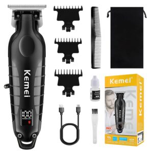KEMEI 2293 Professional Hair/Beard Trimmer for Men Zero Gapped Hair Clippers for Barber with T Blade, Cordless Rechargeable